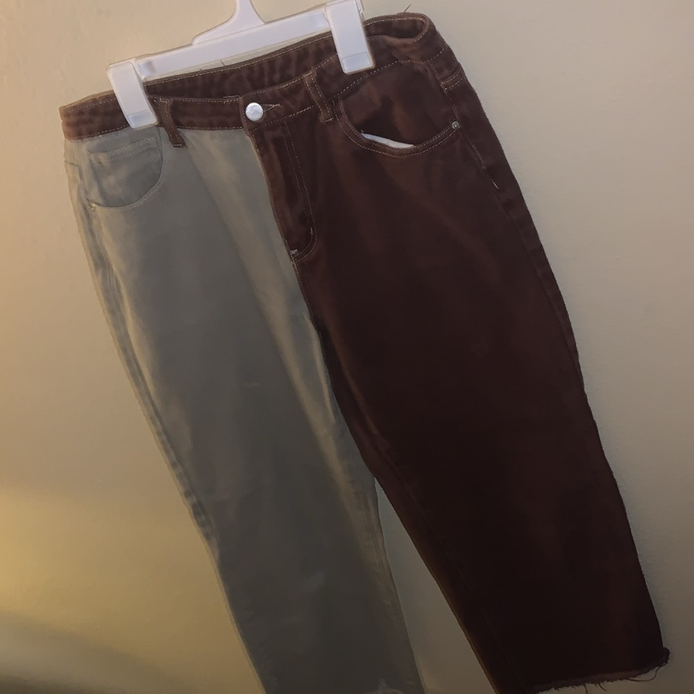 Half dyed Wide Leg Jeans